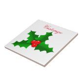 Kerstgroen en rood holly Thunder_Cove Tegeltje (Zijkant)