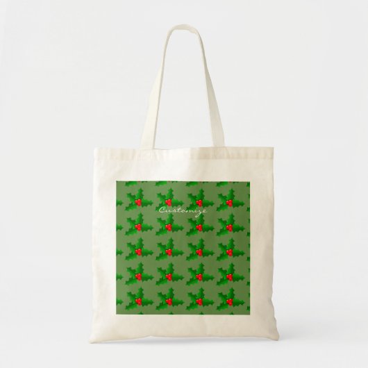 Kerstgroen en rood holly Thunder_Cove Tote Bag (Voorkant)