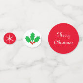 Kerstgroen en rood tafelconfetti confetti (Voorkanten)