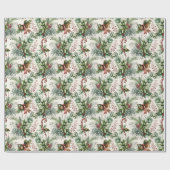 kerstgroen en snoeprietpapier cadeaupapier (Vlak)