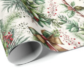 kerstgroen en snoeprietpapier cadeaupapier (Rol Hoek)