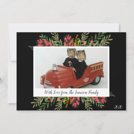 kerstgroen en vloerse feestdag Kaart (Voorkant)