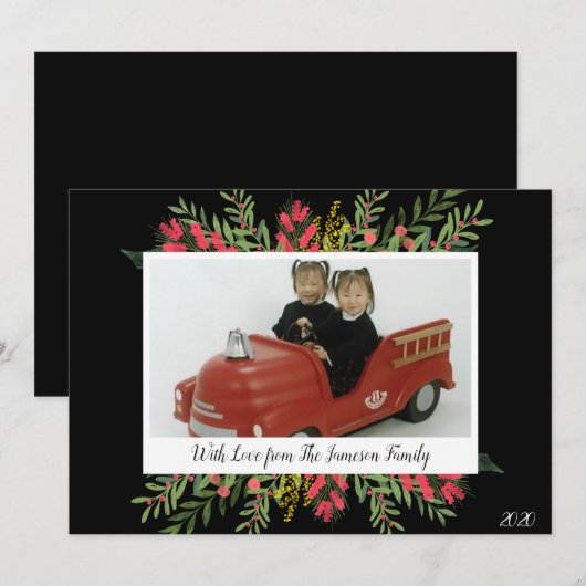 kerstgroen en vloerse feestdag Kaart (Voorkant / Achterkant)