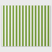 Kerstgroen en Wit Gestreept Cadeaupapier (Vlak)