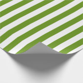 Kerstgroen en Wit Gestreept Cadeaupapier (Hoek)