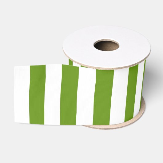 Kerstgroen en wit gestreept grosgrain lint (Spoel)