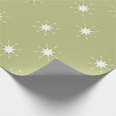 Kerstgroen en wit met sterren cadeaupapier (Hoek)
