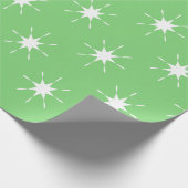 Kerstgroen en wit met sterren cadeaupapier (Hoek)