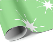 Kerstgroen en wit met sterren cadeaupapier (Rol Hoek)