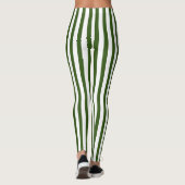 Kerstgroen en wit verticaal gestreept leggings (Achterkant)