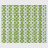 Kerstgroen en witte polka-stippen cadeaupapier (Vlak)