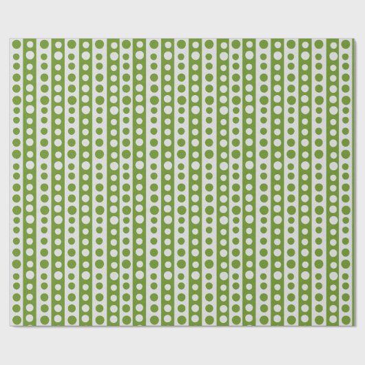 Kerstgroen en witte polka-stippen cadeaupapier (Vlak)