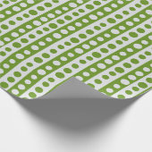 Kerstgroen en witte polka-stippen cadeaupapier (Hoek)