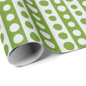 Kerstgroen en witte polka-stippen cadeaupapier (Rol Hoek)