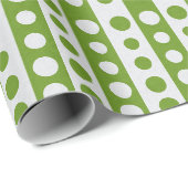 Kerstgroen en witte polka-stippen cadeaupapier (Rol Hoek)