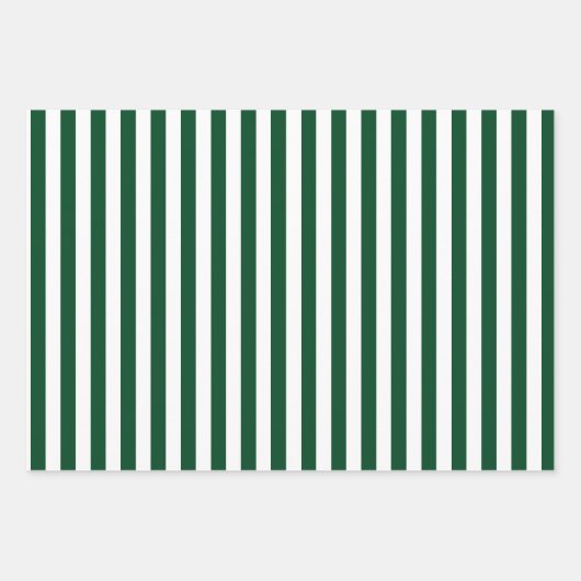 Kerstgroen en witte streep inpakpapier vel (Voorkant 3)