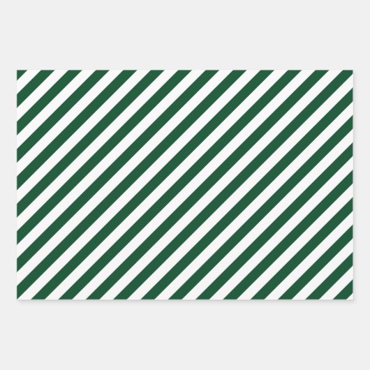 Kerstgroen en witte streep inpakpapier vel (Voorkant 2)