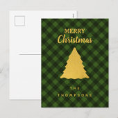 Kerstgroen en zwarte buffels met kerstboom feestdagenkaart (Voorkant / Achterkant)