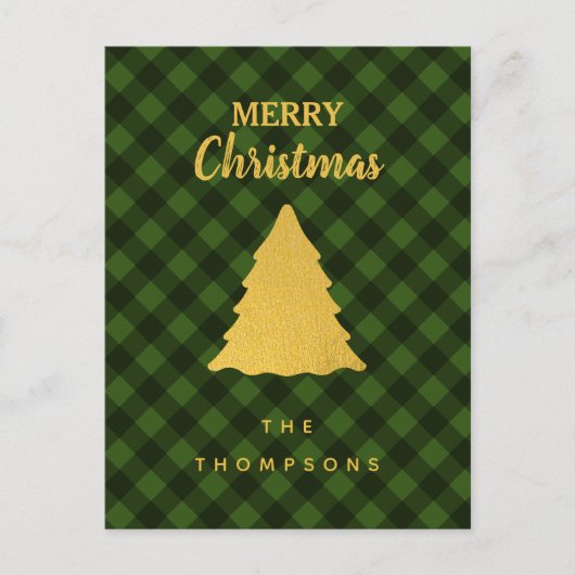 Kerstgroen en zwarte buffels met kerstboom feestdagenkaart (Voorkant)