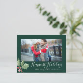 Kerstgroen Fijne Feestdagen Save the Date (Staand voorkant)