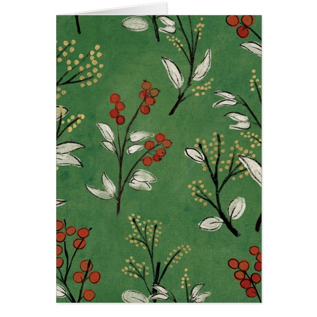 Kerstgroen Floral Pattern (Voorkant)