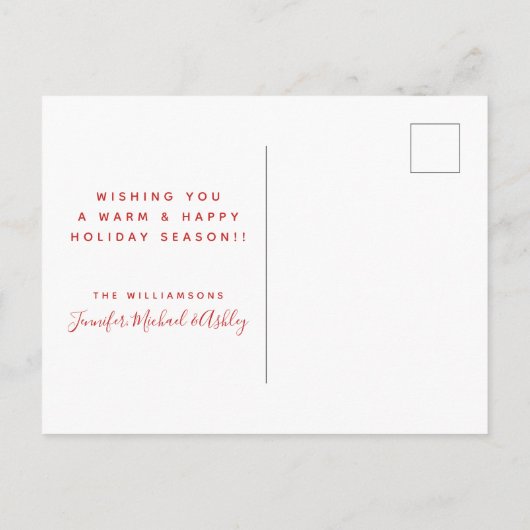 Kerstgroen Floral Pattern Briefkaart (Achterkant)