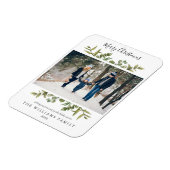 Kerstgroen Foto Moderne Feestdagen Magneet (Linkerzijde)