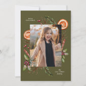 kerstgroen fotografie groene feestkaart feestdagenkaart (Voorkant)