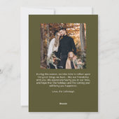 kerstgroen fotografie groene feestkaart feestdagenkaart (Achterkant)