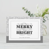 Kerstgroen fotokaart met grijze tinten feestdagenkaart (Staand voorkant)