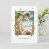 Kerstgroen fotokerstkaart kaart (Staand voorkant)