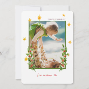 Kerstgroen fotokerstkaart kaart