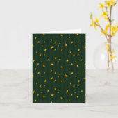Kerstgroen Geel Ster Streep Kerstmis Kaart (Gele Bloem)