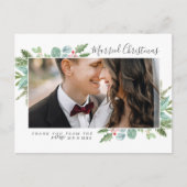 Kerstgroen gehuwd kerstfeest bedankt feestdagenkaart (Voorkant)