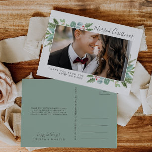 Kerstgroen gehuwd kerstfeest bedankt feestdagenkaart