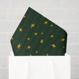 Kerstgroen Gele Ster Streep Kerstmis Tissuepapier