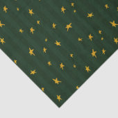 Kerstgroen Gele Ster Streep Kerstmis Tissuepapier (Detail)