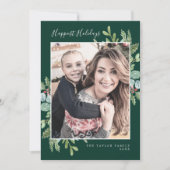 Kerstgroen gelukkigste Feestdagen Nieuwsbrief Feestdagenkaart (Voorkant)