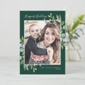 Kerstgroen gelukkigste Feestdagen Nieuwsbrief Feestdagenkaart (Staand voorkant)