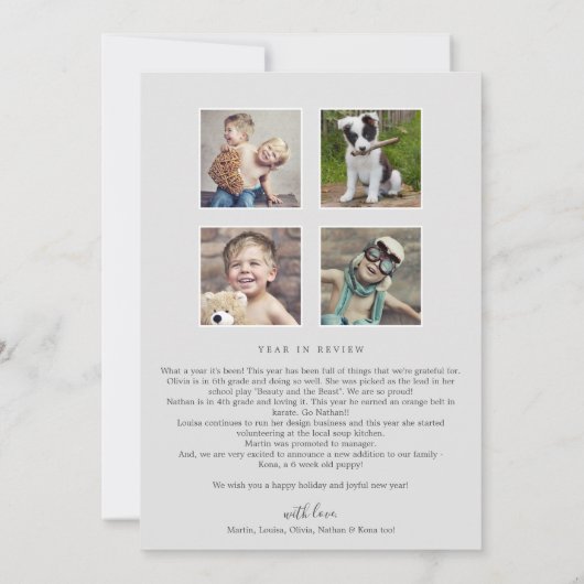 Kerstgroen gelukkigste Feestdagen Nieuwsbrief Feestdagenkaart (Achterkant)