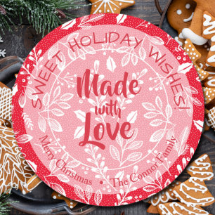 kerstgroen gemaakt met liefdesfeestdag bakken ronde sticker