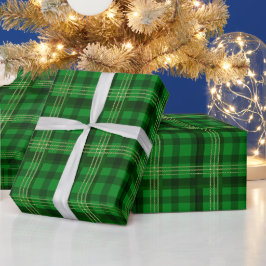 Kerstgroen geruit cadeaupapier