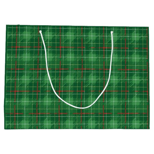 Kerstgroen geruit groot cadeauzakje (Achterkant)