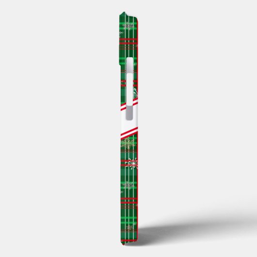 Kerstgroen geruit persoonlijk script naam Case-Mate iPhone case (Achterkant / Links)