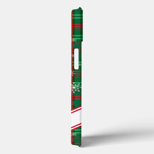 Kerstgroen geruit persoonlijk script naam Case-Mate iPhone case (Achterkant / Rechts)