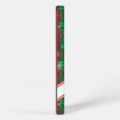 Kerstgroen geruit persoonlijk script naam iPhone hoesje (Rechterkant)