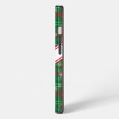 Kerstgroen geruit persoonlijk script naam iPhone hoesje (Linkerkant)
