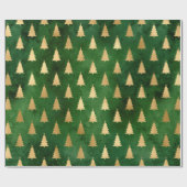 Kerstgroen/goudboompatroon Cadeaupapier (Vlak)