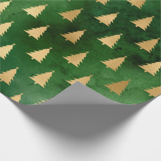 Kerstgroen/goudboompatroon Cadeaupapier