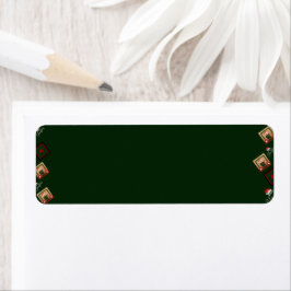 Kerstgroen & Gouden Frame Retouradreslabels Etiket